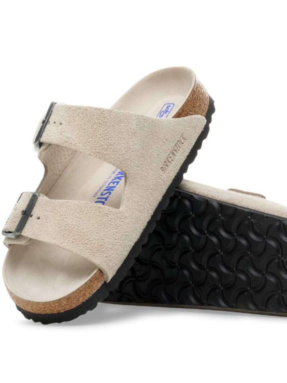 Birkenstock Arizona Oyster Tonal Suede Leather Soft Footbed Regular Width